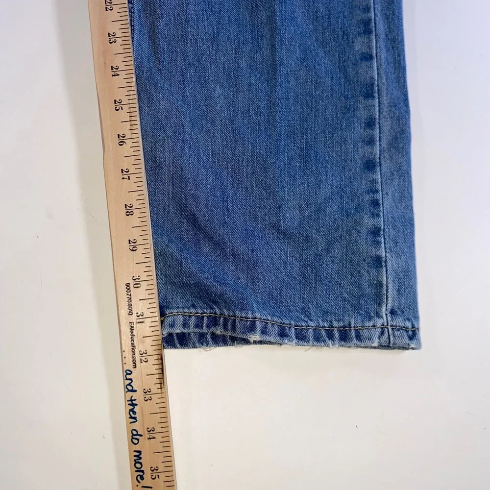Levis 505 Regular Fit Straight Leg Jeans Mens 36x32 Medium Wash Blue Denim